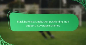 Stack Defense: Linebacker positioning, Run support, Coverage schemes