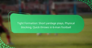 Tight Formation: Short yardage plays, Physical blocking, Quick throws in 6-man football