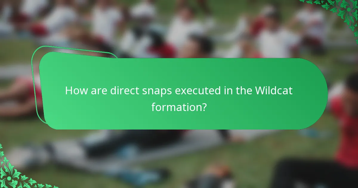 How are direct snaps executed in the Wildcat formation?