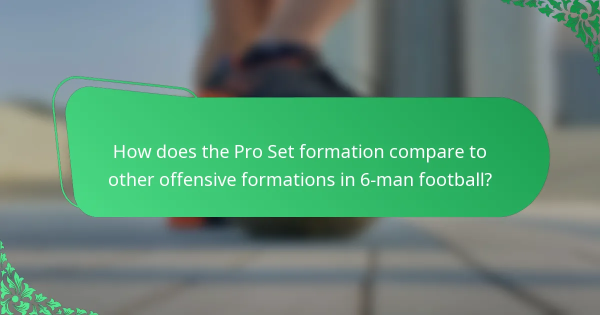 How does the Pro Set formation compare to other offensive formations in 6-man football?