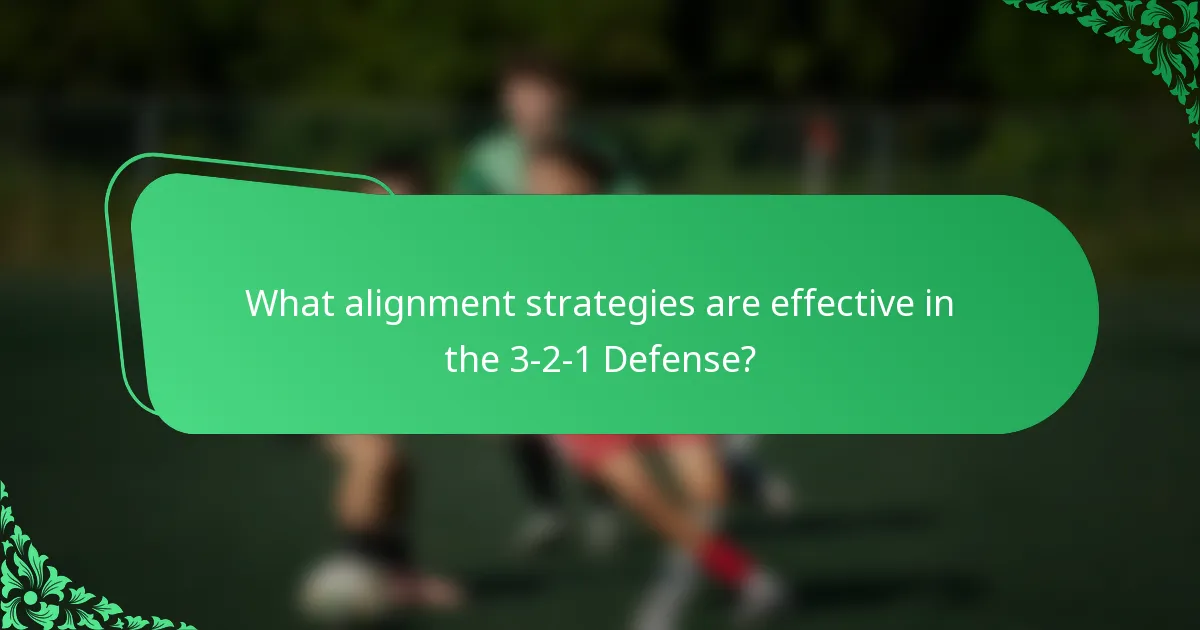 What alignment strategies are effective in the 3-2-1 Defense?