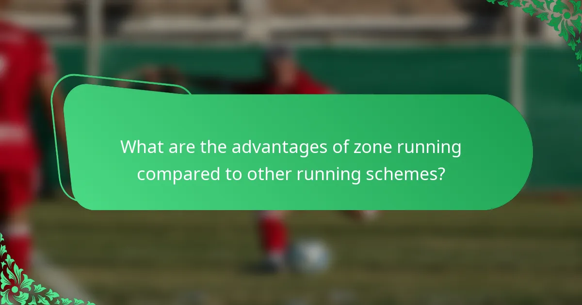 What are the advantages of zone running compared to other running schemes?