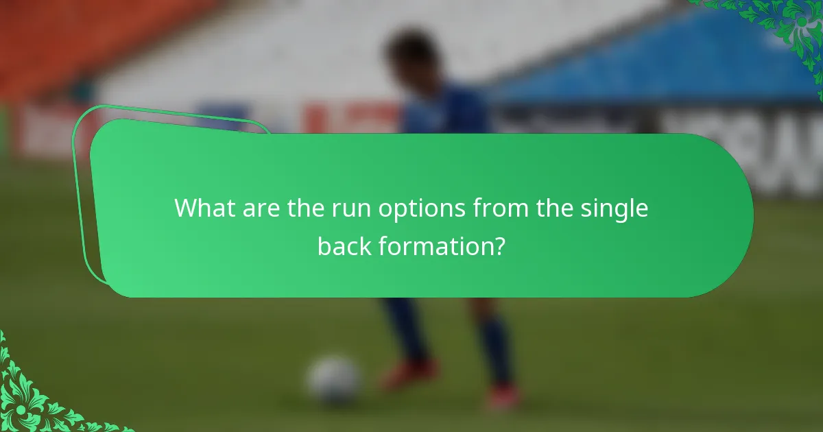 What are the run options from the single back formation?