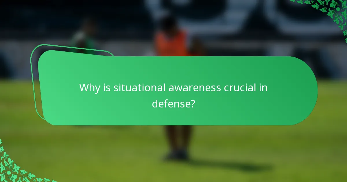 Why is situational awareness crucial in defense?